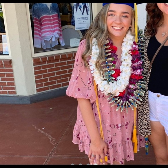 •“Abby Off-Shoulder Tie-Up Back Dress Floral Print Rose” from Selfie Leslie - Picture 4 of 4